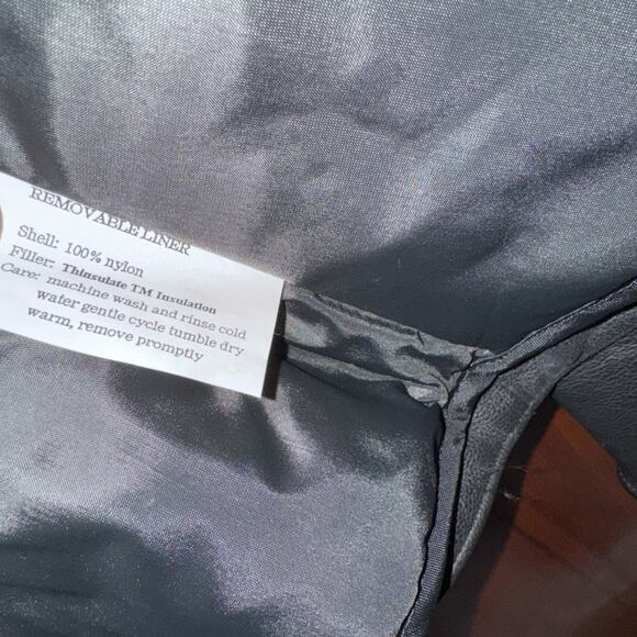 Black Performance Leather Jacket Sz Small Heavy Duty Protech Thinsulate Lining - Picture 7 of 11